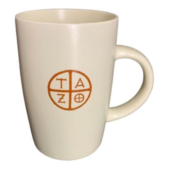 TAZO Starbucks Tea Cup Tall Latte Coffee Mug Ivory Porcelain Ceramic 12 oz - Picture 1 of 4